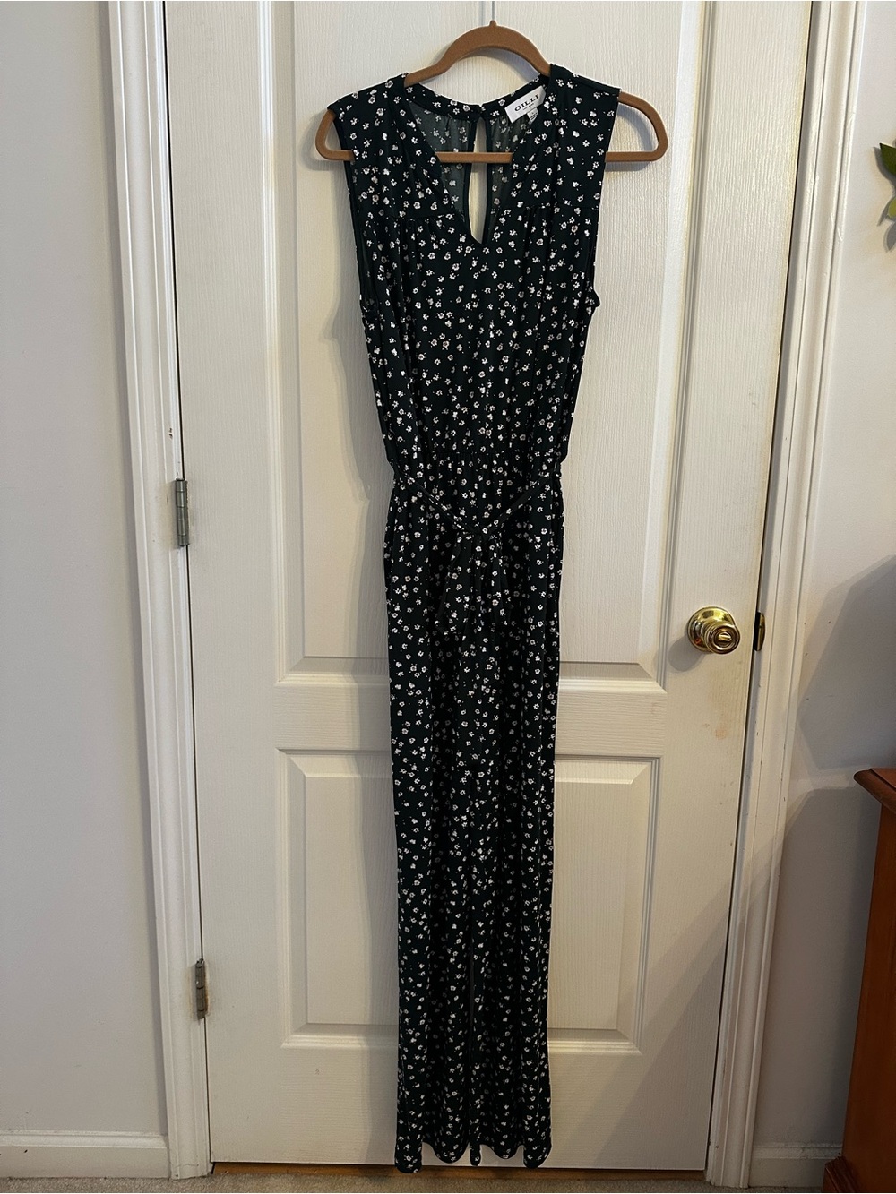 baltic born gilli dark green floral wide leg jumpsuit
